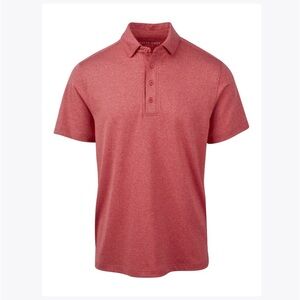 Matte Grey Men's Red Heather Short Sleeve Polo Golf Shirt Size M